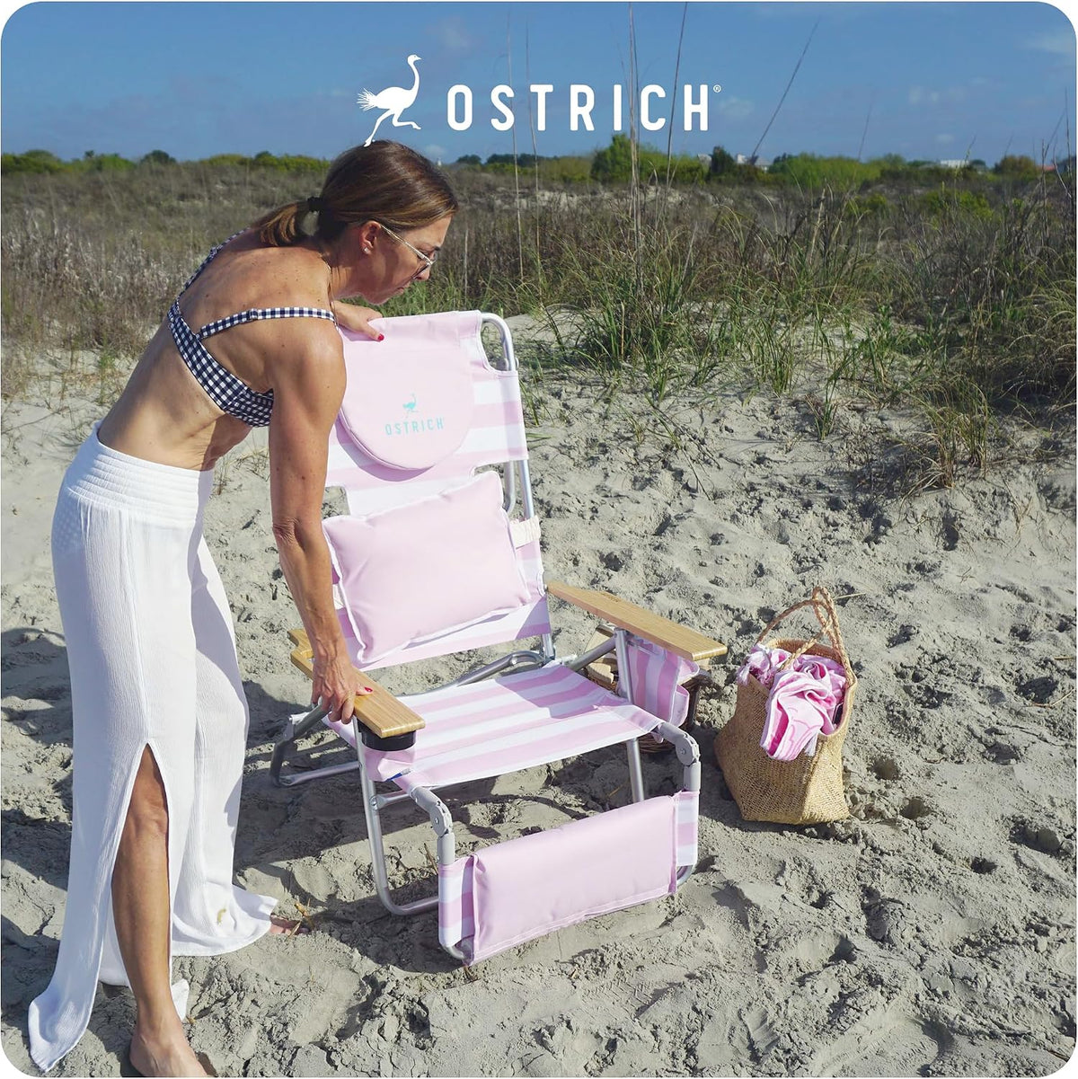 Ostrich The Deluxe 3N1 Lightweight Lawn Beach Reclining Lounge