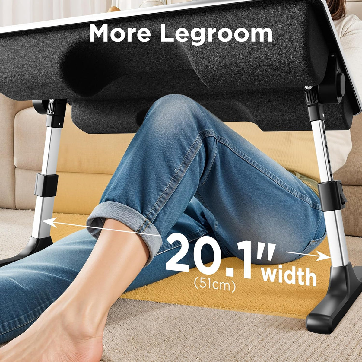 FoldWise 2-in-1 Bed & Lap Desk with Soft Cushion, Adjustable Height & Angle