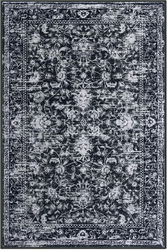 KILOCOCO Small Area Rug 2x3 Entryway Rugs Printed Vintage Moroccan Floral