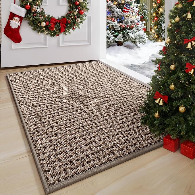 YDKGL Door Mat Entrance 24x35, Dirt Resistant and Absorbent, Non-Slip Rubber