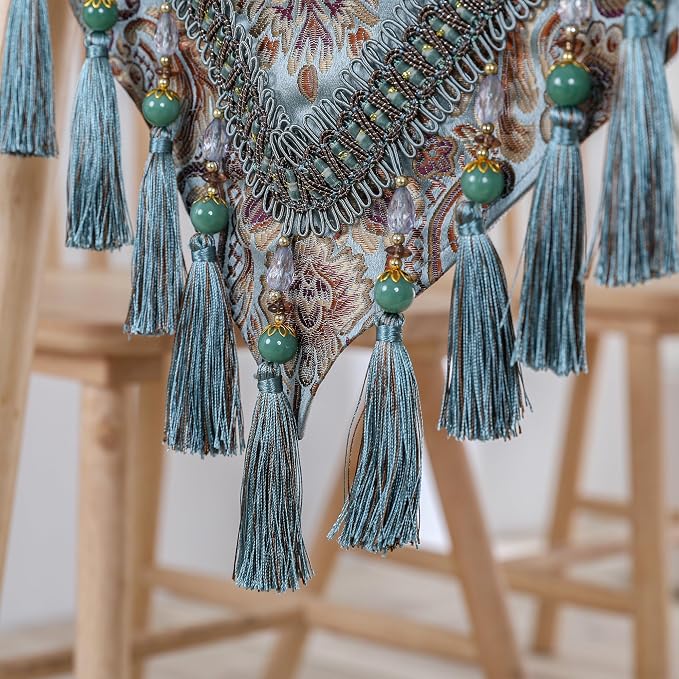 Luxury Vintage Table Runner Embroidery Jacquard Fabric