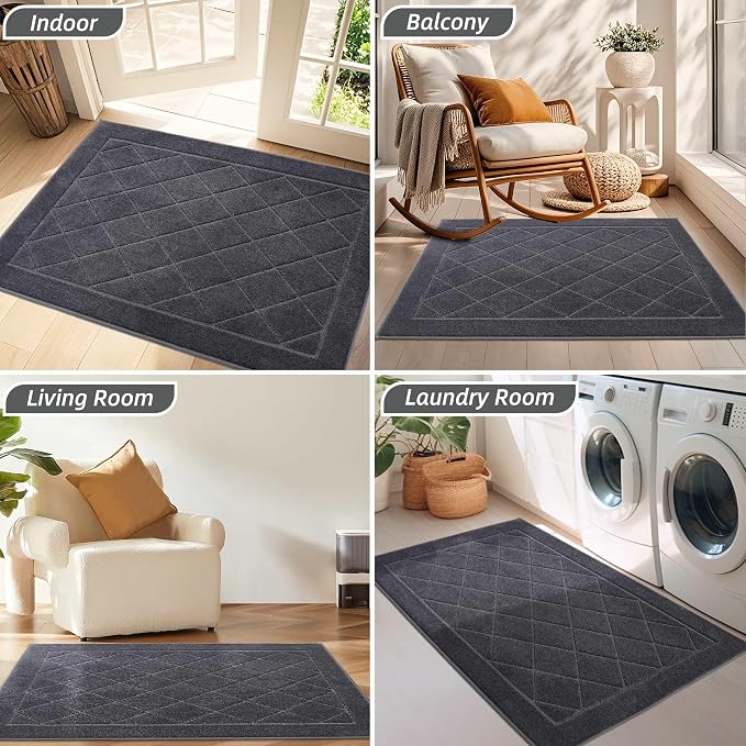 BEQHAUSE Dirt Trapper Door Mat 20" x 32", Doormat Non-Slip Entryway Rugs