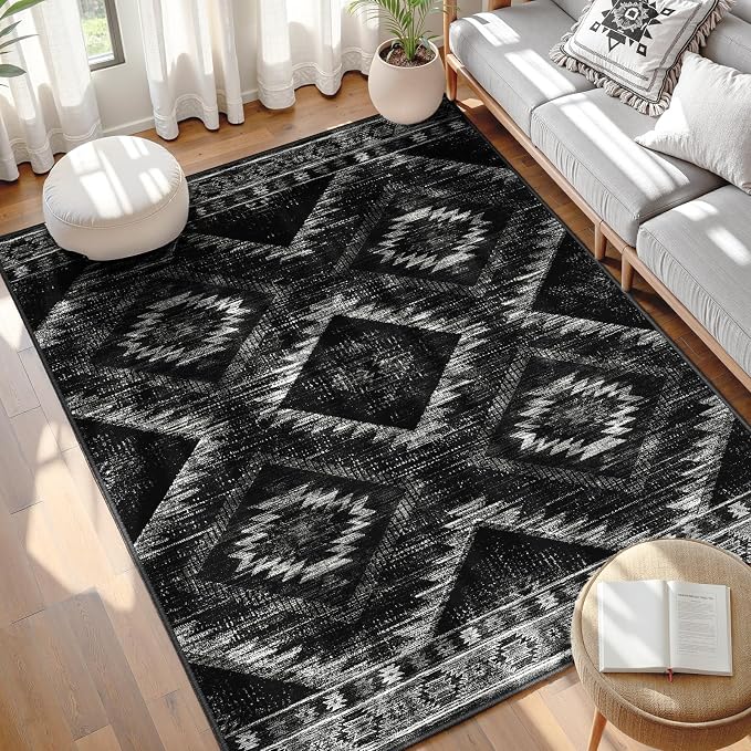 BESTSWEETIE Area Rug 3x4 Rug Machine Washable Non-Slip Low Pile Print Pattern