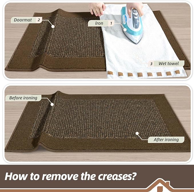 BEQHAUSE Indoor Door Mat 20" x 48", Dirt Trapper Door Mats Non-Slip Entryway