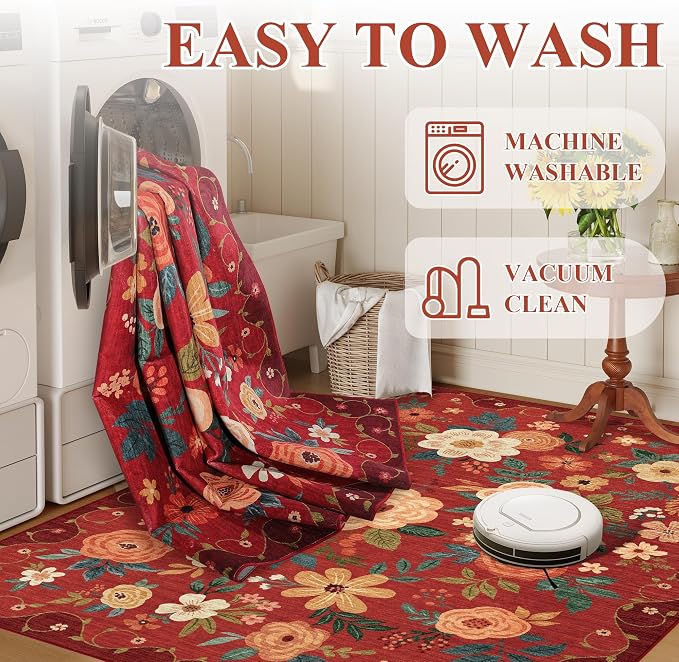 DUKINO 2x6 Runner Rug for Hallway, Washable Kitchen Runner Rug