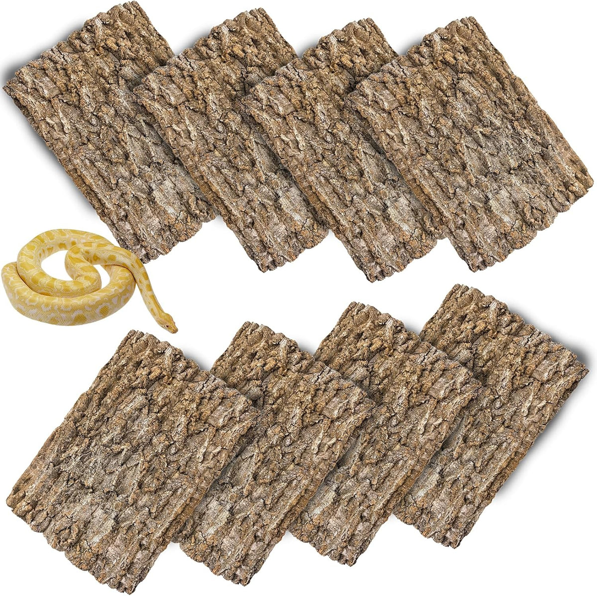 Cork Terrarium Background 11.8x7.9in 8PCS Natural Reptile Cork Bark Flats Terrarium Board Bearded Dragon Climbing Wall Mat Tank Accessories Decor for Lizard Chamelon Snake Turtle Spider Crested Gecko