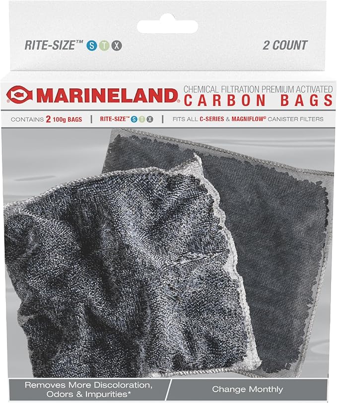 Marineland Carbon Bags, Support Chemical Aquarium Filtration, Rite-Size S
