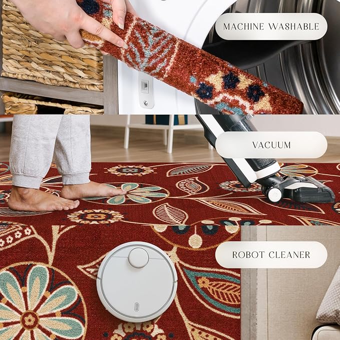 Maples Rugs Reggie Floral Kitchen Rug