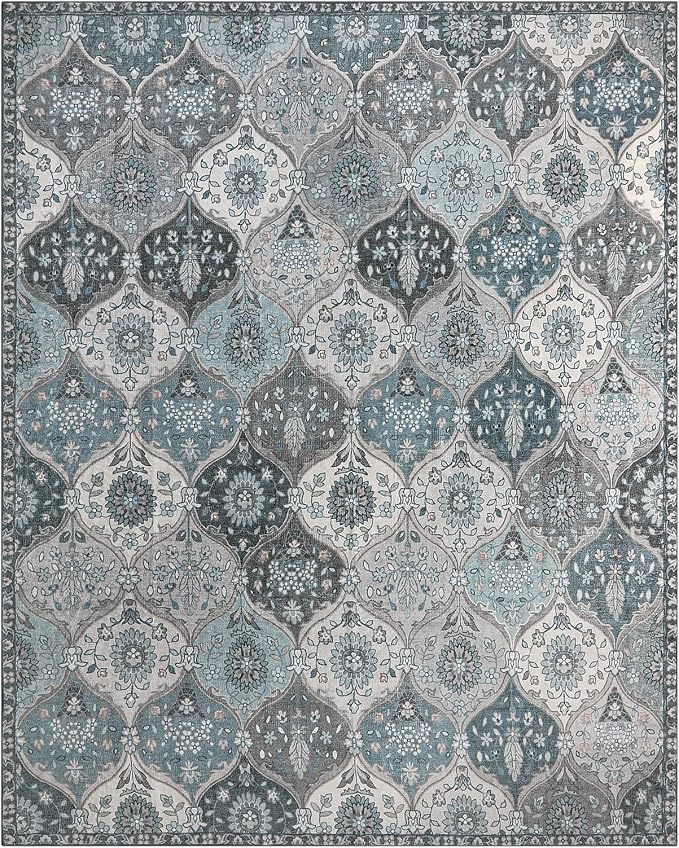 Lahome Moroccan Trellis Washable Rugs 9x12, Soft 9x12 Area Rug