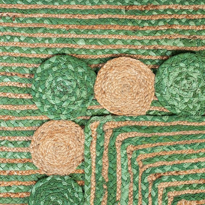 SAFAVIEH Cape Cod Collection 8' x 10' Green / Natural CAP201Y Handmade Boho