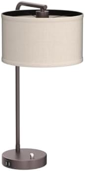25" Tall Table Lamp with USB C+A Ports, Fully Stepless Dimmable Modern Minimalist Bedside Nightstand Lamp, Reading Desk Lamp for Bedroom, Living Room, Study Room, Office, 9W 3000K LED Bulb Included