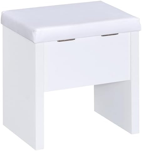 Coaster Harvey Rectangular 1-Drawer Vanity Table Set, White 300290