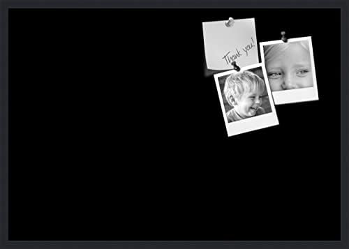PinPix 40x28 Inch Cork Bulletin Board. This Decorative Framed Pin Board Comes with Solid Black Design and a Satin Black Frame. Ideal for Home Office Decor or Message Board (PinPix-622)