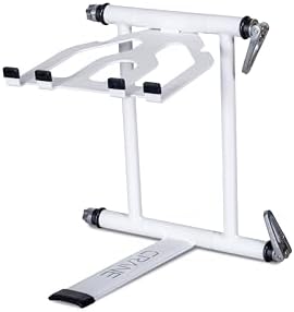 Plus Universal DJ Stand for Laptops, Tablets and Controllers with Nylon Carry Bag, White