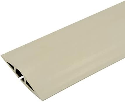C2G Wiremold Floor Cord Management Kit, Corduct, Cord Protector, Wire Organizer and Hider, Rubber Cable Cover and Concealer, Ivory, 50 Feet, CDI-50