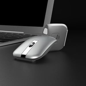 Foldable Arc Wireless Mouse Silent Click Bluetooth 5.3 and 2.4GHz