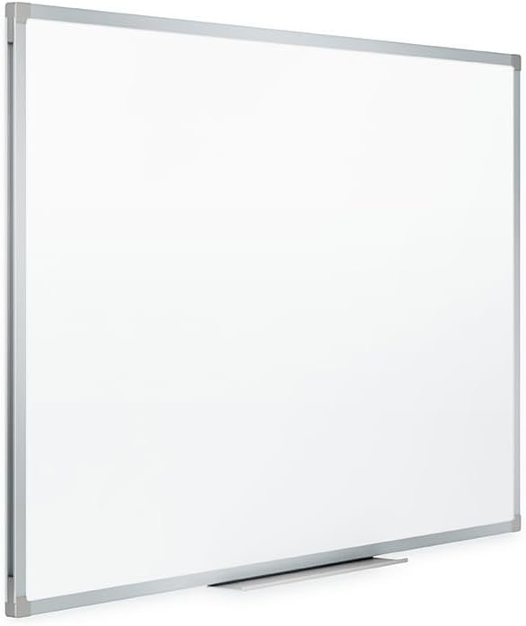 Mead Dry Erase Board 48" x 36" Non-Magnetic Whiteboard For Wall, 4' x 3', White/Silver (85357N)