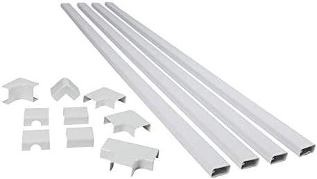 Legrand Wiremold C310 Cordmate III 10 Foot 11 Piece Cord Cover Kit, Organizer for Wall, Holds Up to 5 Cords or Cables, 45"L x 1.5"W, White (1 Pack)