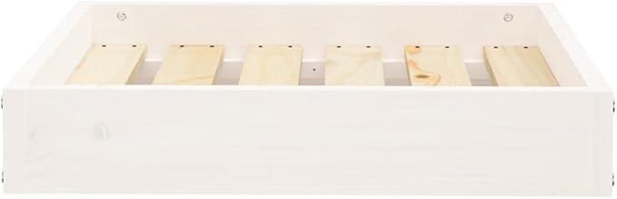 Solid Wood Pine Dog Bed, Solid Wood Pet Bed, Small Pet Furniture Cat & Dog Bed Frame, White 20.3"x17.3"x3.5",-543