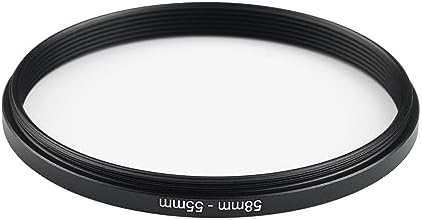 58mm to 55mm Step-Down Ring Filter Adapter,for All Brands UV ND CPL, Metal Ring Step-Down Rings Adapter Filter (58mm-55mm)