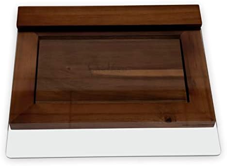 PICNIC TIME Fabio Viviani Prodigio Cookbook Stand with Tempered Glass, Recipe Stand, Kitchen Cookbook Holder, (Acacia Wood)