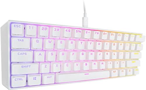 Corsair - K65 RGB Mini Wired 60% Mechanical, CH-9194114-NA, Cherry MX Speed Linear Switch Gaming Keyboard with PBT Double-Shot Keycaps - White (Renewed)