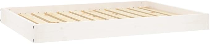 Solid Wood Pine Dog Bed, Solid Wood Pet Bed, Small Pet Furniture Cat & Dog Bed Frame, White 40"x29.1"x3.5",-559