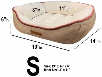 Otis & Claude Hi-Tech Cashmere Pet Bed Brown – Soft Calming Bed for Small Dogs & Cats, Washable Indoor Anxiety Pet Bed, Cozy Nest Puppy Bed, Small Dog Bed 48" x 41"