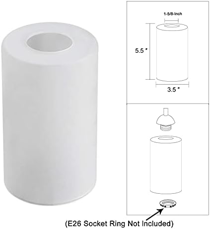 Frosted Glass Lamp Shade 2 Pack, Cylinder Glass Shade Replacement for Lighting Fixture Glass Globe with 1 5/8 Inch Fitter, G0035