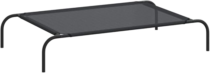 Elevated Dog Bed for Large Breeds, Raised Pet Cot with Breathable Textilene Fabric, Portable Cooling Bed for Indoor and Outdoor Use, Weather-Resistant Frame, Black