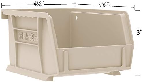 Akro-Mils 30210 AkroBins Plastic Storage Bin Hanging Stacking Containers, (5-Inch x 4-Inch x 3-Inch), Black, 24-Pack