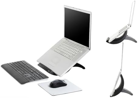 3M Vertical Notebook Computer Riser With Cable Management, 9" X 12" X 6.5" To 9.5", Black/charcoal Gray, Supports 20 Lbs