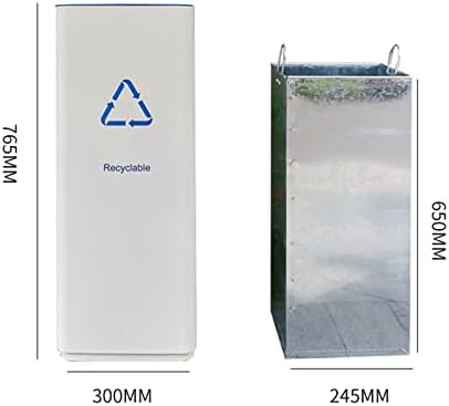 Outdoor Trash Cans White Combined Trash Can Large-Capacity Square Sorting Trash Can Outdoor Direct Throw Trash Can Without Cover, Anti-Fingerprint Technology 48