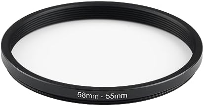 58mm to 55mm Step-Down Ring Filter Adapter,for All Brands UV ND CPL, Metal Ring Step-Down Rings Adapter Filter (58mm-55mm)