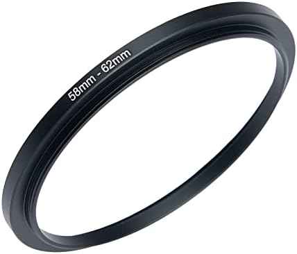 58mm to 62mm Camera Filter Step-Up Ring Adapter - Metal for All Brands UV ND CPL Filters