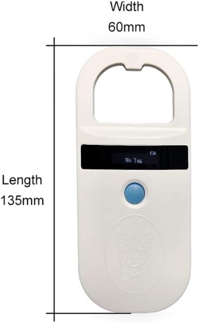 Pet Microchip Scanner ISO11784/85/FDX-B/EMID Animal Handheld Reader,134.2kHz Pet ID Scanner Rechargeable Animal Chip Registration, for Dog/Cat/Pig/Animal (190A Black)