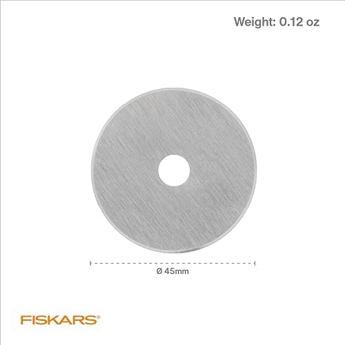 Fiskars 45mm Rotary Cutter Blade Replacements for Fabric, 5-Pack