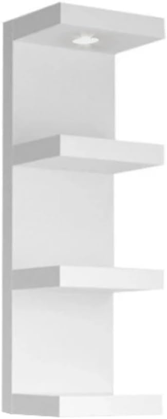 LitaEther Versatile 4 Tier Wall Shelf Unit,White Lack Wall Shelf,Display Floating Shelf with LED Remote Control Light