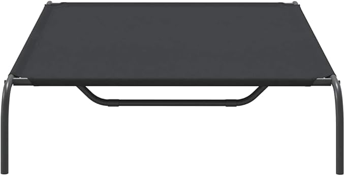 Elevated Dog Bed for Large Breeds, Raised Pet Cot with Breathable Oxford Fabric and Durable Powder-Coated Steel Frame, Indoor Outdoor Cooling Bed for Dogs up to 90 lbs, Black