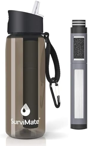 SurviMate 5-Stage 0.01μm Ultra-Filtration Filtered Water Bottle BPA-Free