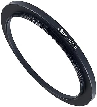58mm to 67mm Step-up Adapter Rings Filter Adapter Black Metal Step Down Filter Ring Adapter Compatible with All Brand UV CPL ND Camera Lens Filter Stepping Rings (58mm-67mm)