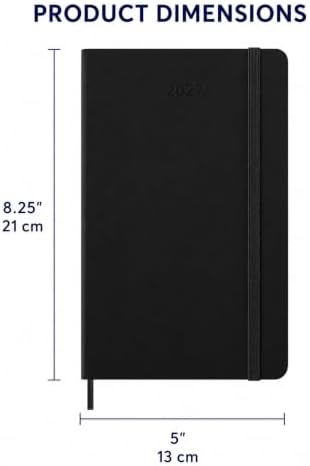 Moleskine 2027 12-Month Daily Planner, Large, Black, Hardcover