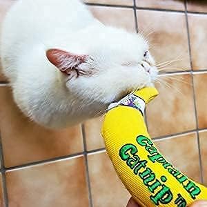 Captain Catnip Cat Banana Toy, Kitten Interactive Toy, Fun Playing Cat Toy, Filled with Organic Catnip for Indoor Cats