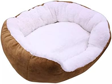 Sakar Pet Genius Heated Pet Bed, Warming Bed for Dogs and Cats with Removable Cover, DoubleSided Puppy Bed for Winter and Summer, Dirt Resistant and Non Slip Bottom, Brown and White, (PET602)