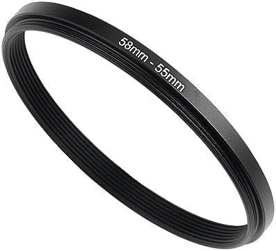 58mm to 55mm Step-Down Ring Filter Adapter,for All Brands UV ND CPL, Metal Ring Step-Down Rings Adapter Filter (58mm-55mm)