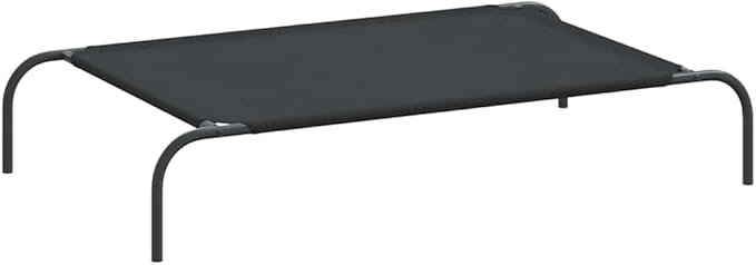 Elevated Dog Bed, Medium Size Raised Pet Cot with Breathable Oxford Fabric and Heavy Duty Powder-Coated Steel Frame for Indoor Outdoor Use, Black
