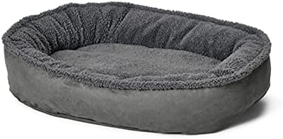 Orvis ComfortFill-Eco Fleece Wraparound Dog Bed - Soft Dog Beds with 360-Degree Support for Small, Medium, Large Dogs, Gun Metal - M