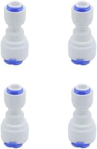 FDXGYH 4 Pcs Quick Straight Connector 1/4 to 3/8 Water Line Adapter Plastic Straight Push Connectors for RO Water Systems Purifiers Filters