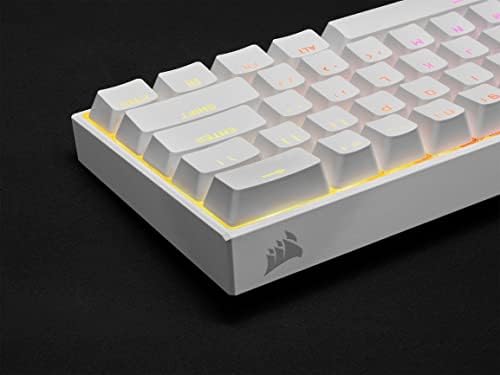Corsair - K65 RGB Mini Wired 60% Mechanical, CH-9194114-NA, Cherry MX Speed Linear Switch Gaming Keyboard with PBT Double-Shot Keycaps - White (Renewed)