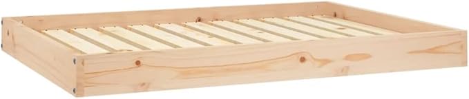 Solid Pine Wood Elevated Dog Bed for Medium Breeds, Minimalist Indoor Pet Furniture with Sturdy Construction and Easy Maintenance